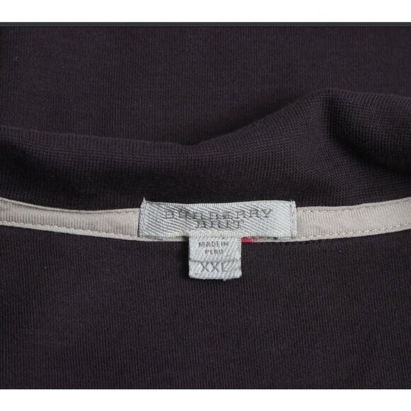 Burberry Brit XXL Cigar Brown Tartan Novacheck Trim 1/4 Zip Roadster Sweater - Picture 7 of 16